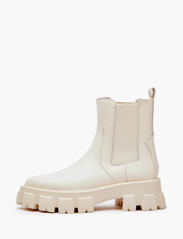 Молочные кожаные женские челси MASCOTTE 233-3202021-7115M | ракурс 3 Молочные кожаные женские челси MASCOTTE 233-3202021-7115M | ракурс 3