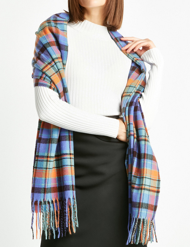 Синий женский шарф MASCOTTE 766-2214-2403 | ракурс 1 Синий женский шарф MASCOTTE 766-2214-2403 | ракурс 1