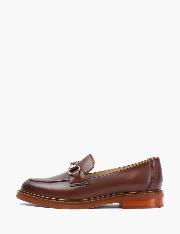 Коричневые женские лоферы из кожи MASCOTTE 22-110114-0109 | ракурс 2