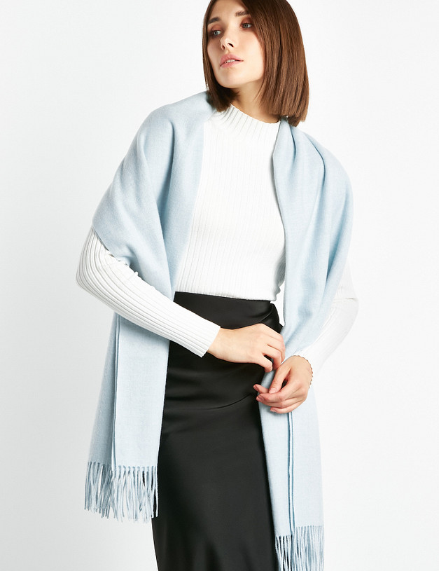 Голубой женский шарф MASCOTTE 766-2222-2411 | ракурс 1