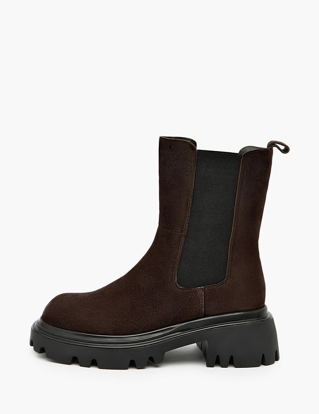 Коричневые велюровые женские челси MASCOTTE 58-323421-3643M | ракурс 2