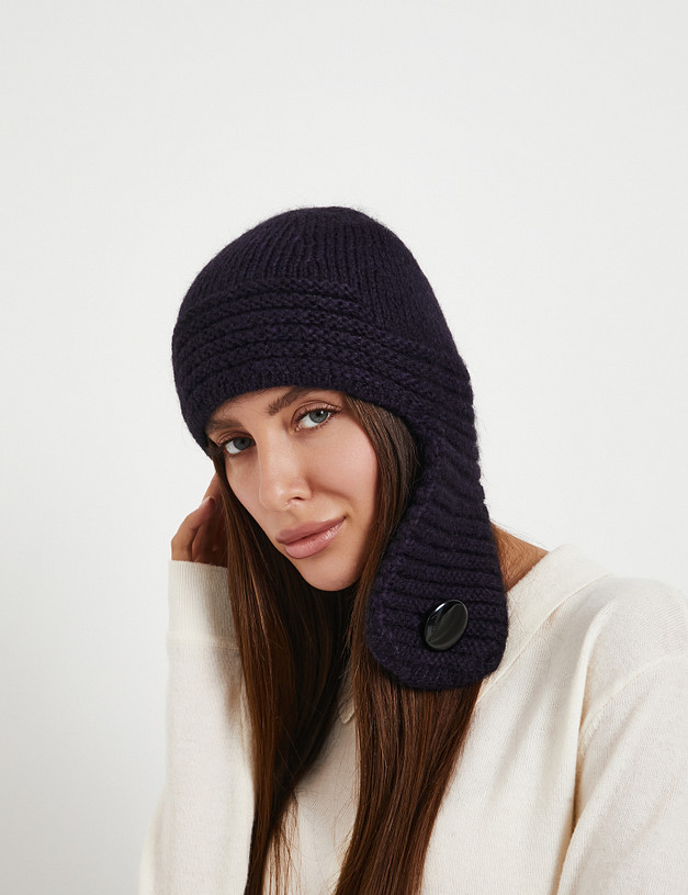 Синяя женская шапка-ушанка MASCOTTE 998-5205-503 | ракурс 1