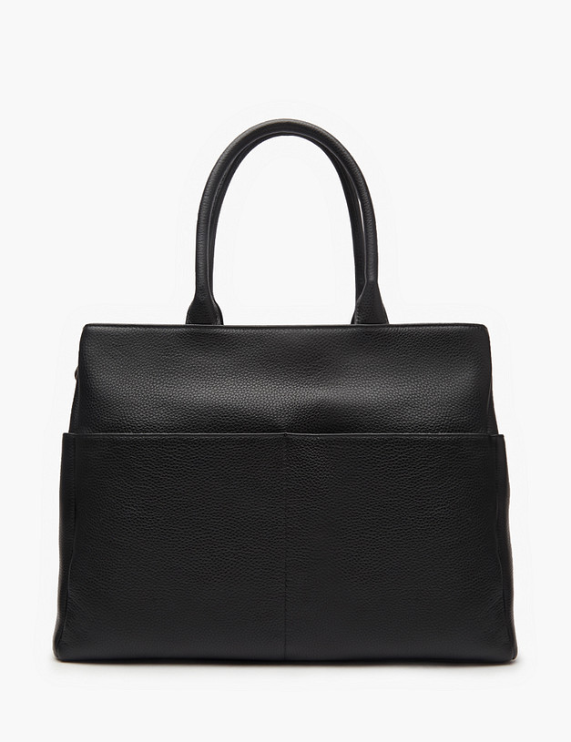 Черная кожаная женская сумка-тоут MASCOTTE 660-3201-102 | ракурс 2