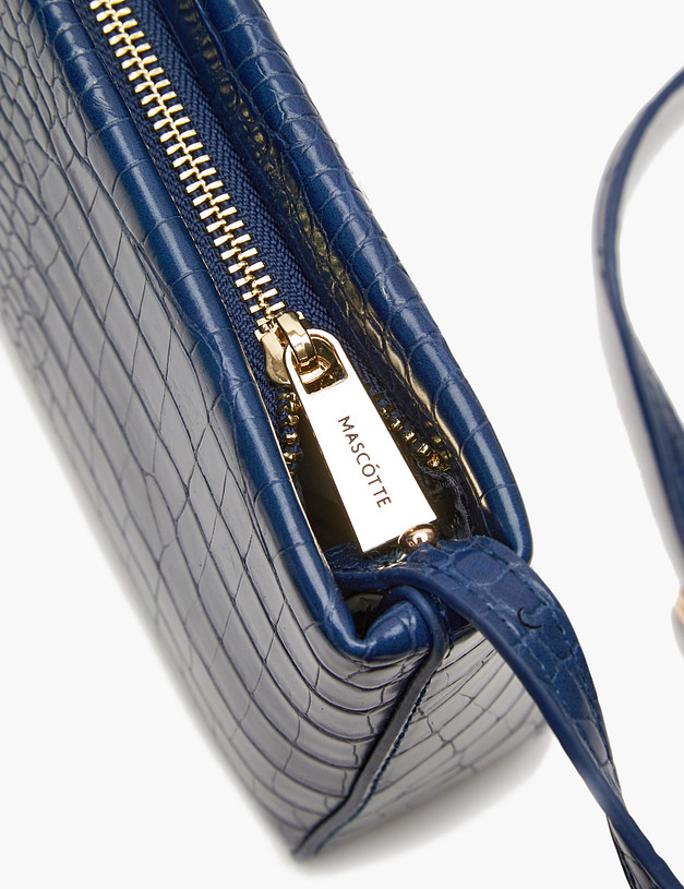 Синяя женская сумка с тиснением под рептилию MASCOTTE 647-4114-603 | ракурс 5
