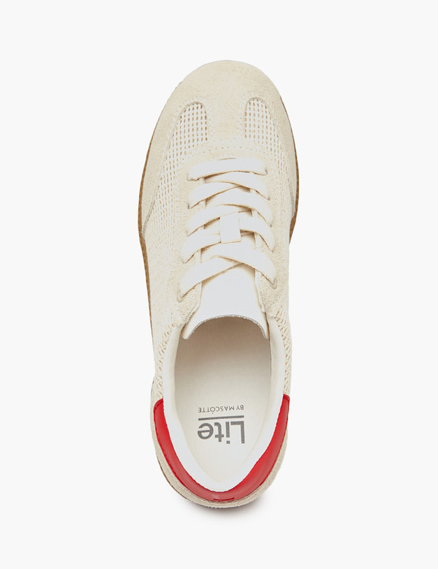 Бежевые женские кеды с контрастной вставкой MASCOTTE 234-512661-0208 | ракурс 4