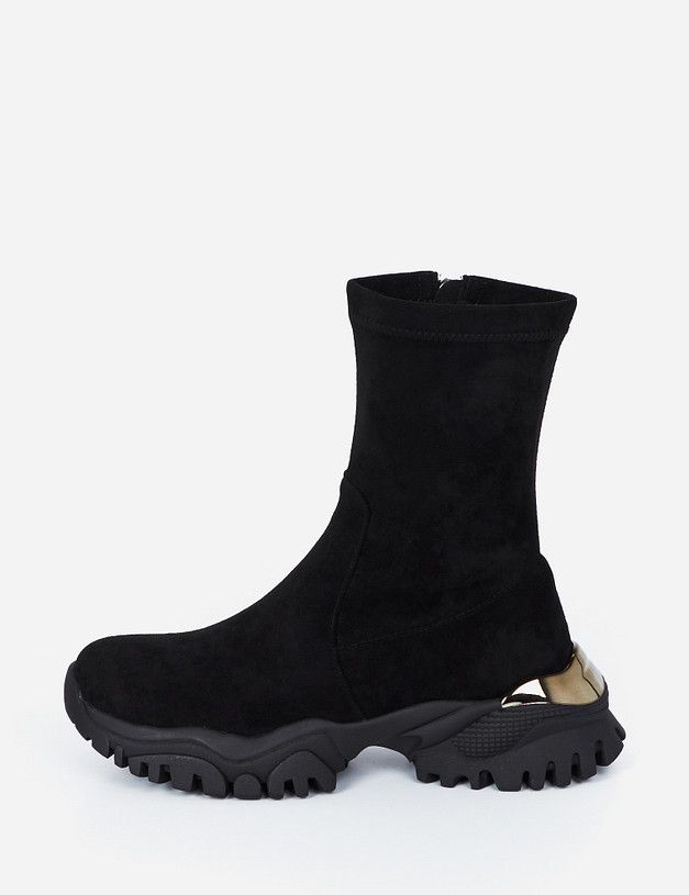 Черные женские ботинки-чулки MASCOTTE 25-121021-2802 | ракурс 2