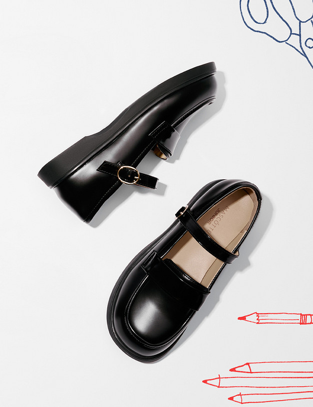 Черные туфли Мэри Джейн для девочек MASCOTTE 234-417311-0602 | ракурс 1