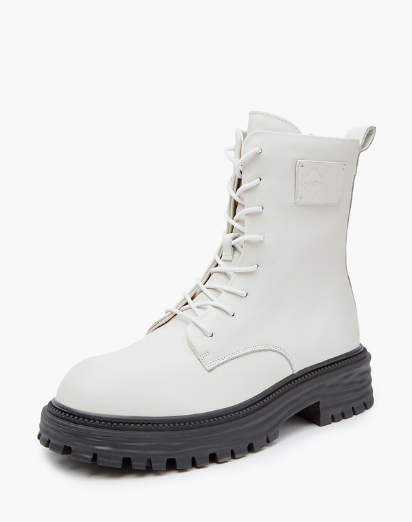 58-324721-4156M Ботинки женские нат.кожа/ворсин-нат.кожа бел, Mascotte