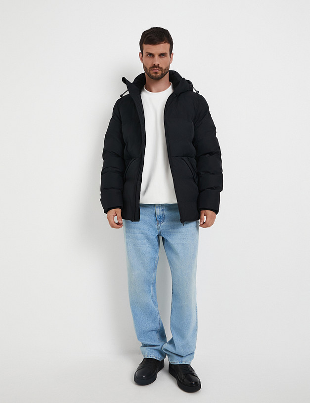 Черный мужской пуховик MASCOTTE 885-5215-2402 | ракурс 2