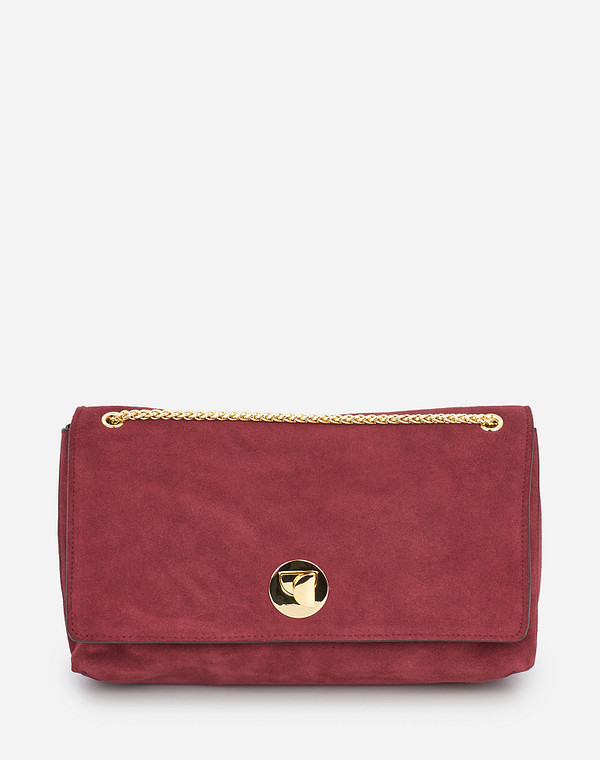 604-1224-0205 Сумка женская велюр-и.кожа/и.кожа бордо, M, Mascotte