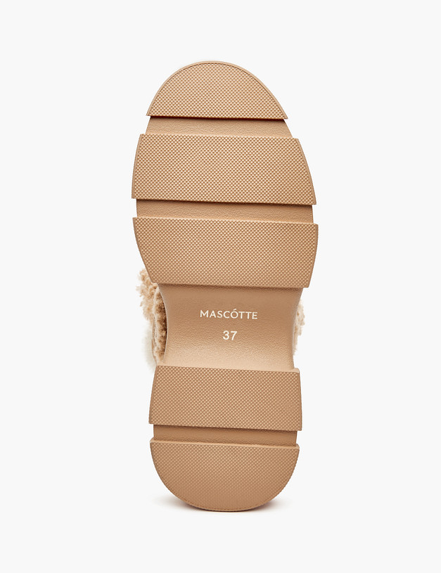 Бежевые женские ботинки на меху MASCOTTE 233-3201938-0608 | ракурс 6 Бежевые женские ботинки на меху MASCOTTE 233-3201938-0608 | ракурс 6