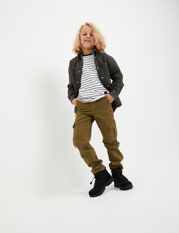 Черные спортивные ботинки для мальчиков на зиму MASCOTTE 189-324431-0602 | ракурс 1