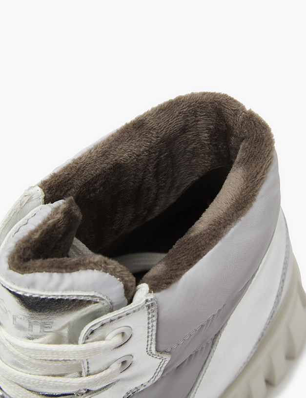 Серебристые женские ботинки на массивной подошве MASCOTTE 234-224924-0616 | ракурс 6