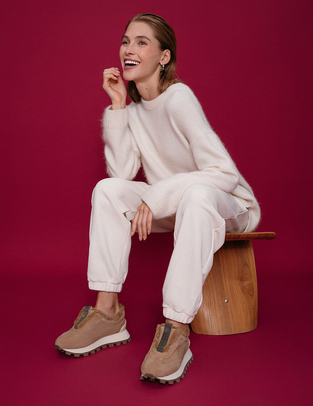 Бежевые женские зимние кроссовки MASCOTTE 15-510238-4643M | ракурс 9