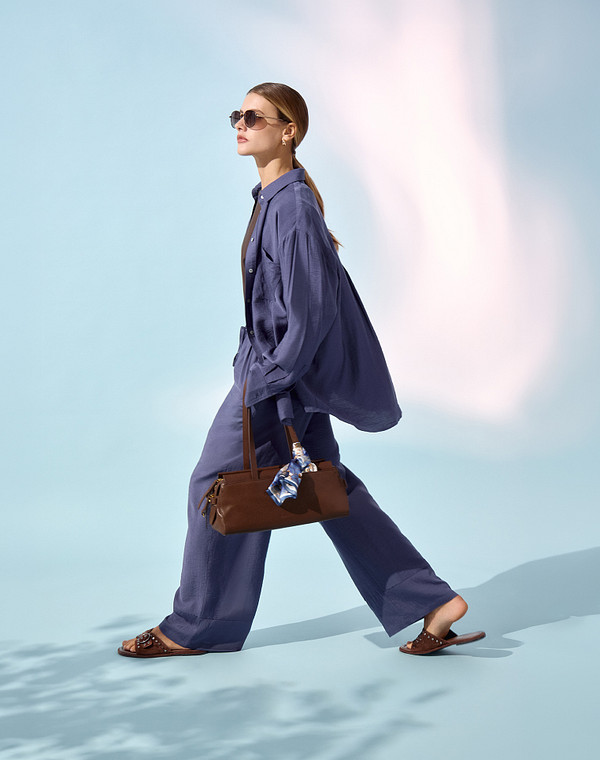 658-6105-109 Сумка женская нат.кожа/текстиль корич, S, Mascotte