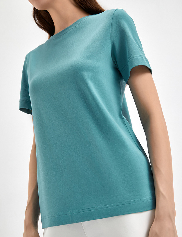 Женская футболка бирюзового цвета MASCOTTE 790-3114-2614 | ракурс 4