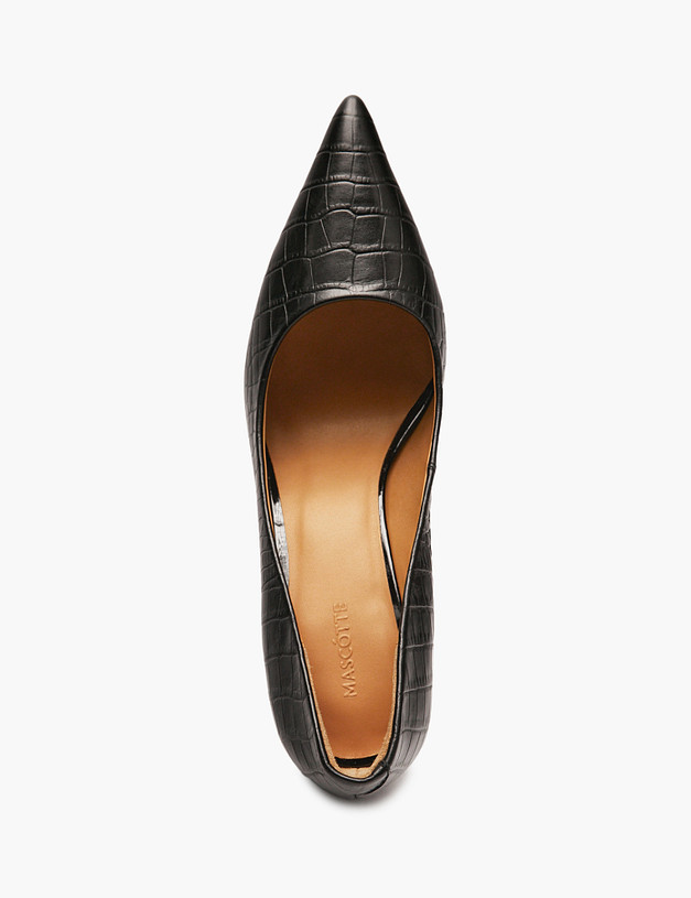 Черные женские туфли с тиснением MASCOTTE 234-515511-0102 | ракурс 4 Черные женские туфли с тиснением MASCOTTE 234-515511-0102 | ракурс 4