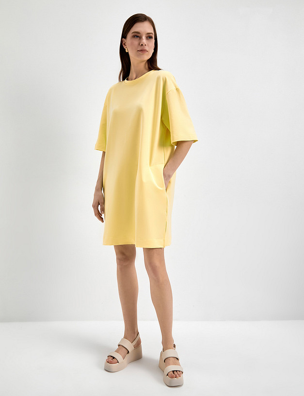 Желтое платье-футболка MASCOTTE 790-3110-2618 | ракурс 3 Желтое платье-футболка MASCOTTE 790-3110-2618 | ракурс 3