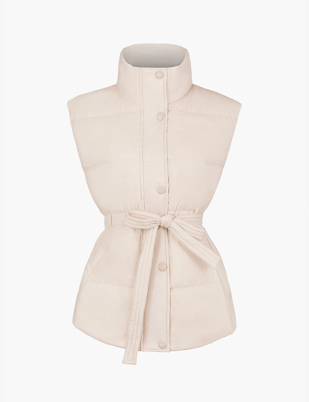 Молочный женский жилет с поясом MASCOTTE 234-3297-2401 | ракурс 9