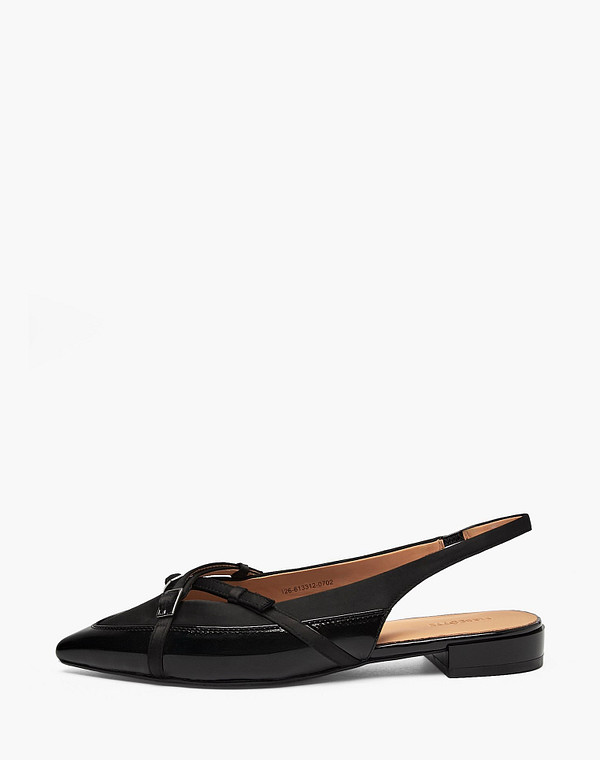 126-613312-0702 Туфли летние женские лак.кожа-текстиль/нат.кожа черн, Mascotte