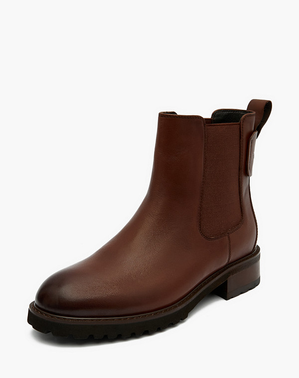 58-324621-0109 Ботинки женские нат.кожа-резина/ворсин-нат.кожа корич, Mascotte