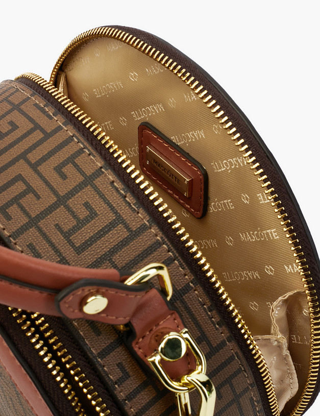 Коричневая круглая женская кросс-боди MASCOTTE 602-2105-609 | ракурс 4