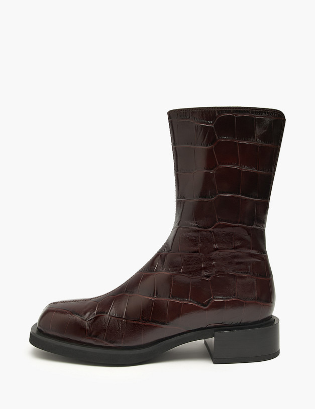 Бордовые женские ботинки с тиснением MASCOTTE 126-2261025-0109 | ракурс 3