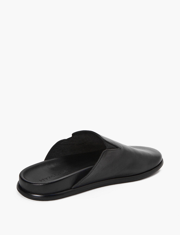 Черные кожаные мужские сабо MASCOTTE 128-313626-0102 | ракурс 3