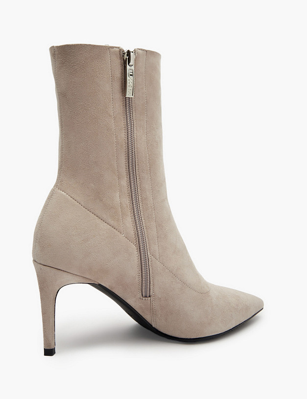 Бежевые женские велюровые ботильоны MASCOTTE 126-510811-3618M | ракурс 3