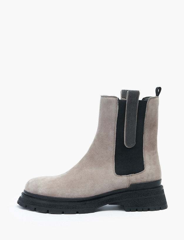 Бежевые женские челси из велюра MASCOTTE 126-220922-0608 | ракурс 1