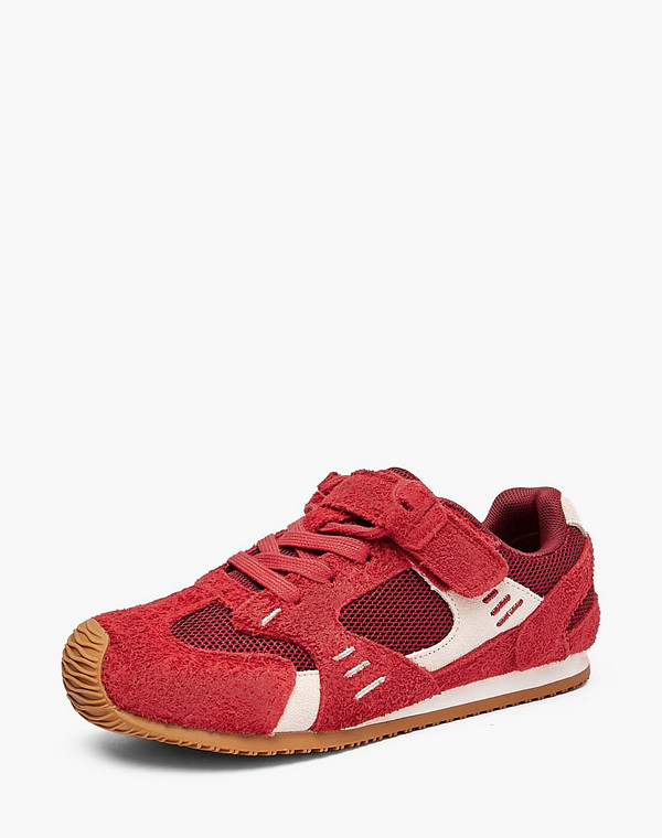 234-617621-0205 Полуботинки для активного отдыха мальч./девич. велюр/текстиль красн-серо-беж, Mascotte JUNIOR