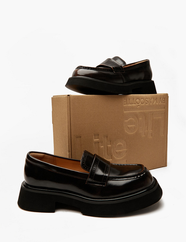 Коричневые женские лоферы из кожи MASCOTTE 58-412011-0109 | ракурс 6