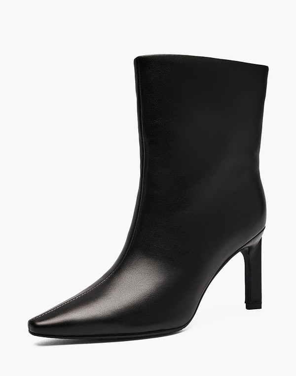 126-610321-3100M Полусапоги женские нат.кожа/ворсин черн, Mascotte