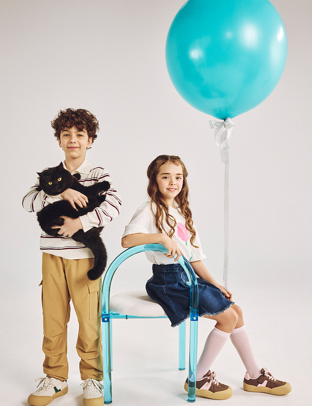 Коричневые кеды для девочек MASCOTTE 234-424321-0609 | ракурс 1