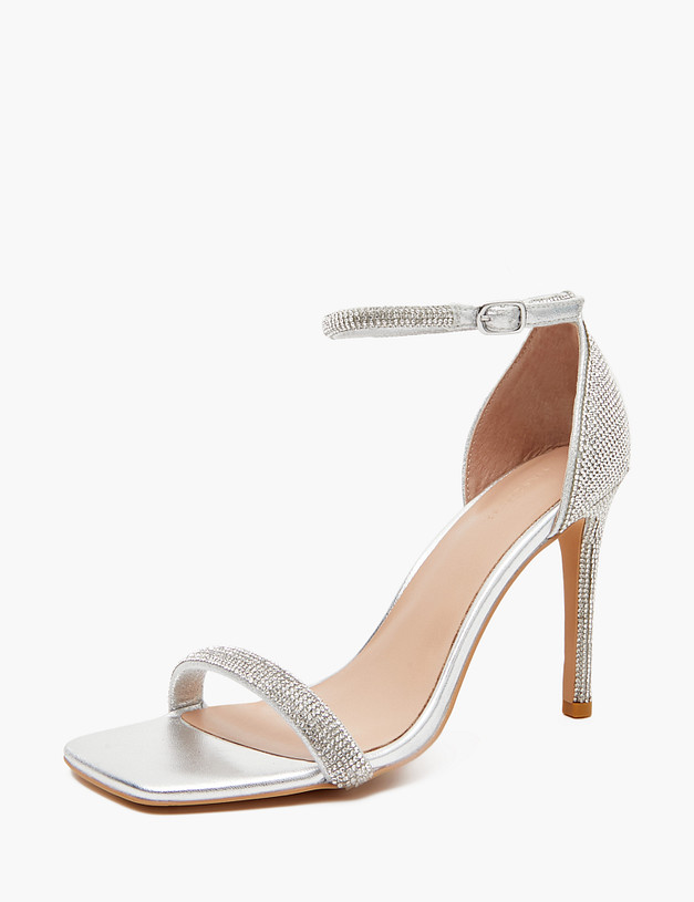 Серебристые женские босоножки MASCOTTE 125-410311-0616 | ракурс 3