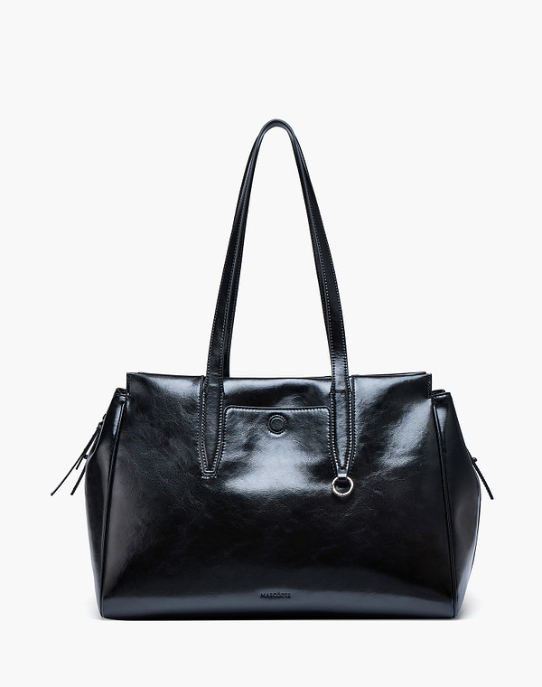 616-6111-602 Сумка женская кож.спилок-и.кожа/текстиль черн, L, Mascotte