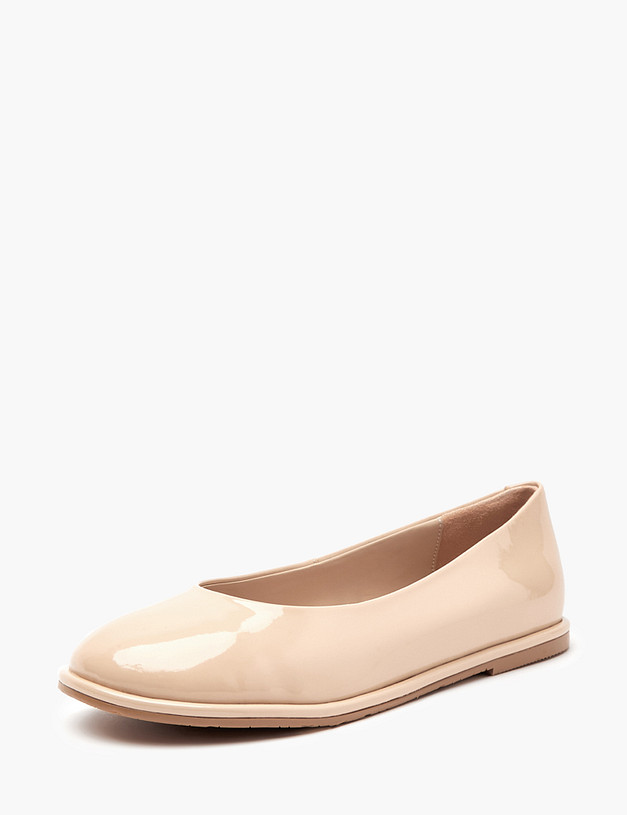 Бежевые лакированные балетки для девочек MASCOTTE 126-412011-0708 | ракурс 5 Бежевые лакированные балетки для девочек MASCOTTE 126-412011-0708 | ракурс 5