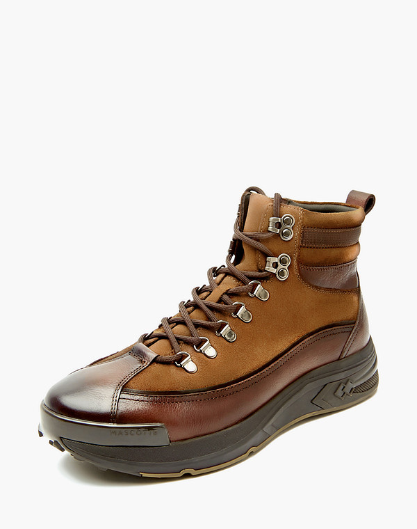 22-3253324-7132M Ботинки мужские нат.кожа-велюр/ворсин-нат.кожа корич-рыж, Mascotte