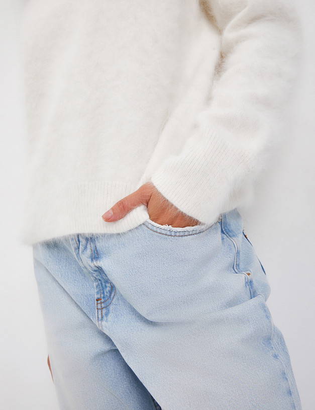 Молочный женский джемпер из ангоры MASCOTTE 870-4202-7501 | ракурс 4