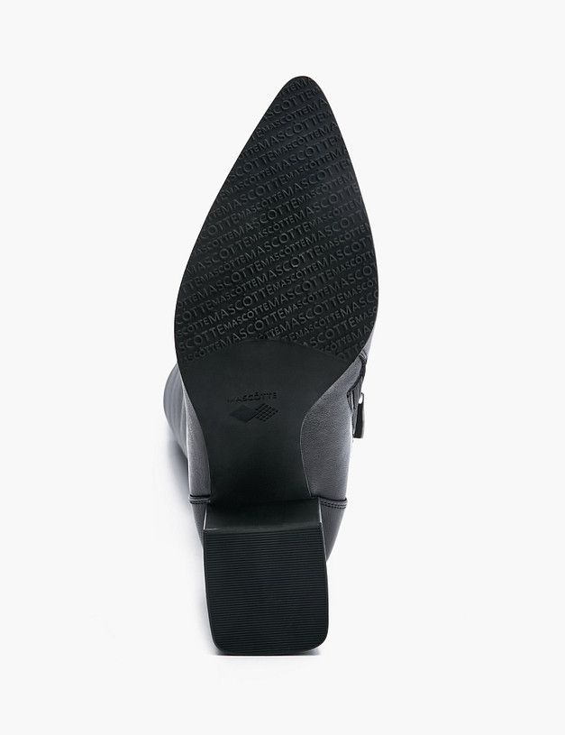 Черные женские сапоги на квадратном каблуке MASCOTTE 233-221822-0102 | ракурс 7