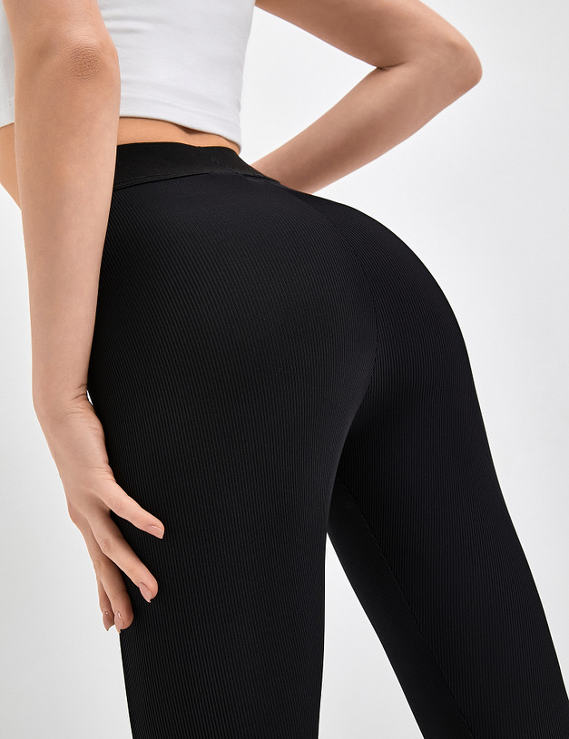 Черные леггинсы со штрипками MASCOTTE 790-3107-2402 | ракурс 6