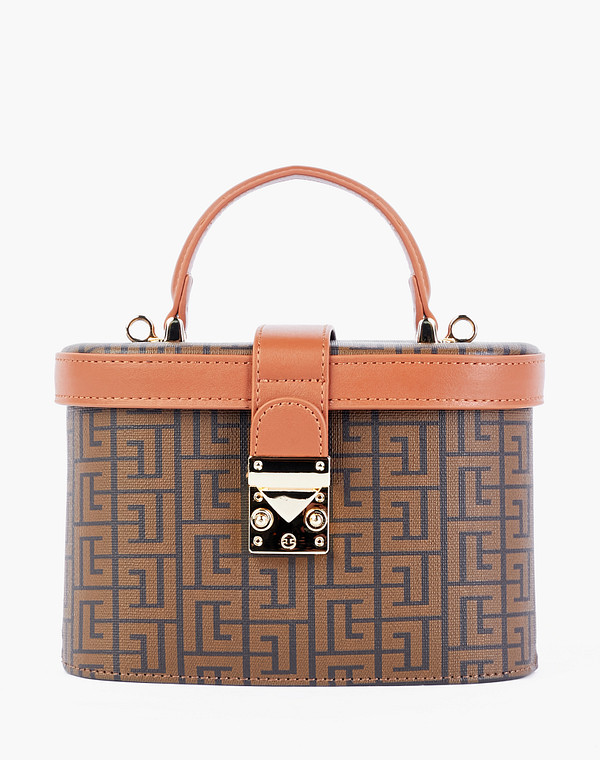 602-2104-609 Сумка женская и.кожа/и.кожа-текстиль корич-рыж, S, Mascotte