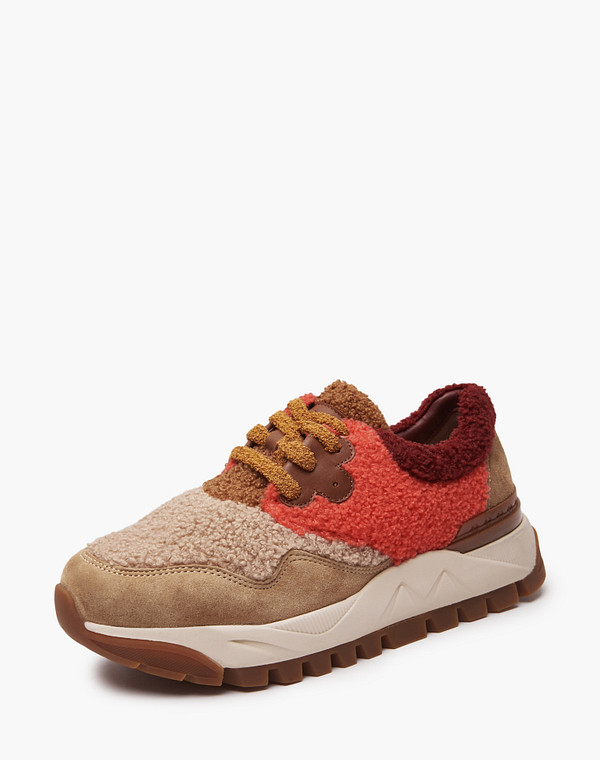 22-4241451-4644M Полуботинки для активного отдыха женские велюр-и.мех/шерсть-нат.кожа беж, Mascotte