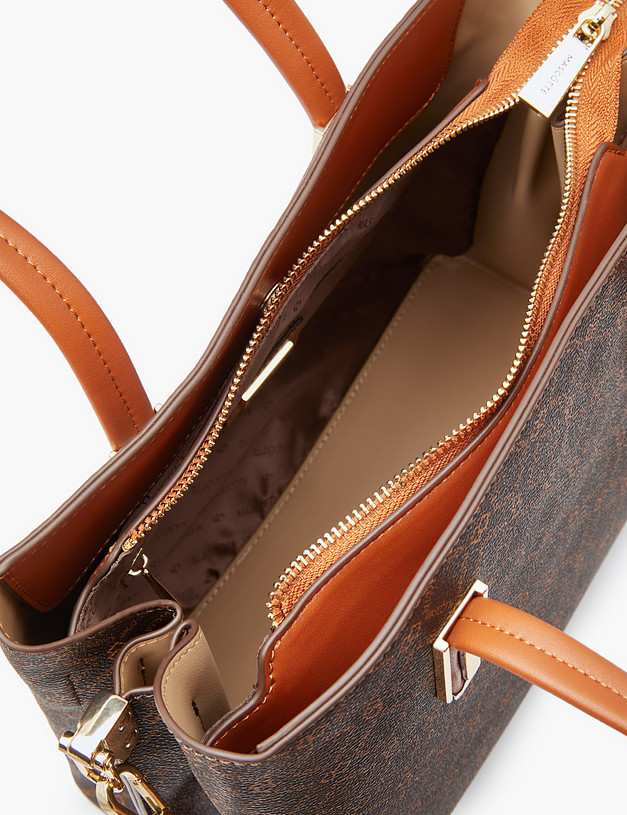 Коричневая женская сумка с фирменным принтом MASCOTTE 602-2208-609 | ракурс 4