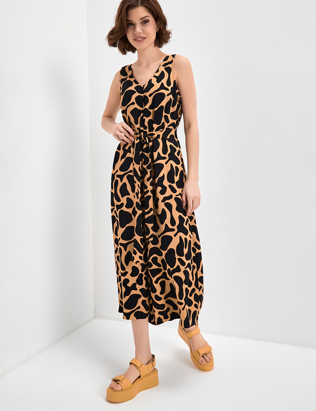 Женский летний комбинезон с принтом MASCOTTE 790-3103-2401 | ракурс 2