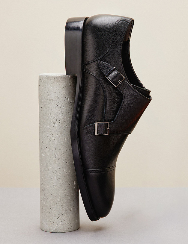 Черные мужские монки из кожи MASCOTTE 128-120719-0102 | ракурс 2