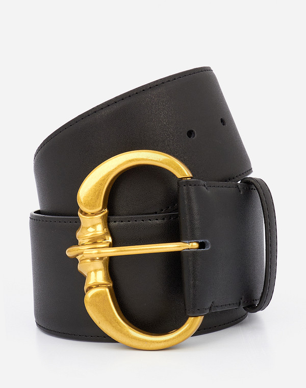 703-1203-103 Ремень жен. нат.кожа/кож.спилок черн, Mascotte