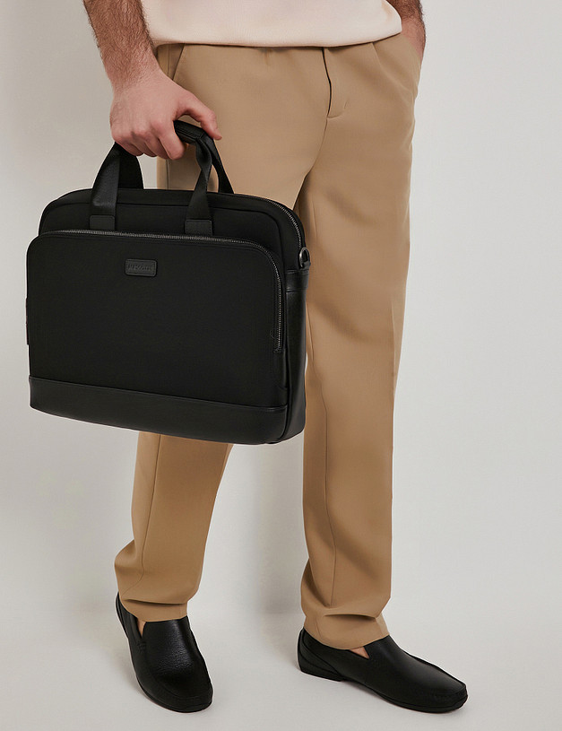 Черный мужской портфель MASCOTTE 604-6106-202 | ракурс 1