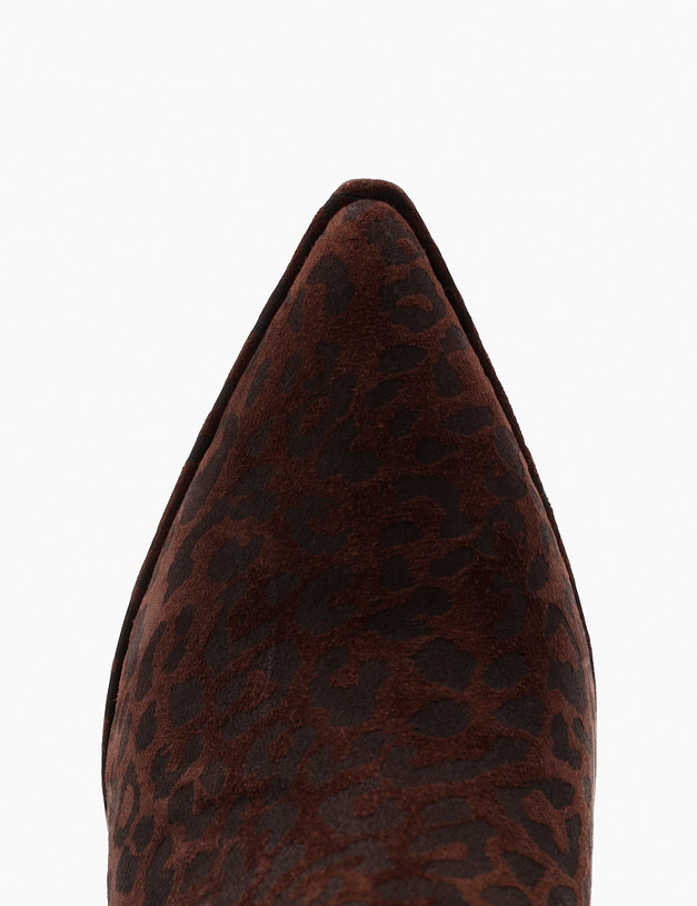 Коричневые женские сапоги с леопардовым принтом MASCOTTE 195-421021-0609 | ракурс 4
