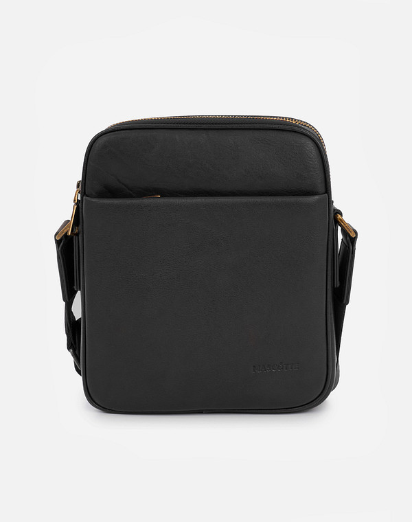 604-1210-102 Сумка мужская нат.кожа-и.кожа/текстиль черн, S, Mascotte